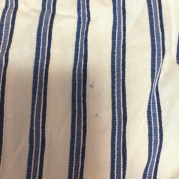 Express Blue White Stripe Ruffle High Rise Straight Leg Paperbag Trouser Pants 2 - Picture 7 of 7